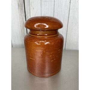 Vintage Baldelli Italy Mid Century Modern Orange Ceramic Canister Round Lid